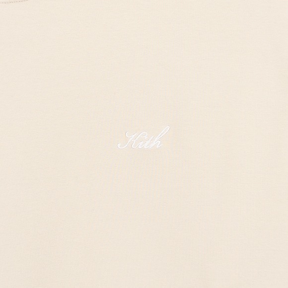 Kith Mens XL Crystal Wash Interlock Vintage Crewneck Ivory Script Logo Chest - Picture 3 of 8